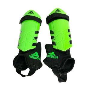 adidas Soccer Shin Guards Stir-up Sock Velcro Adjuster Strap Hard Plastic ⬛️🟩
